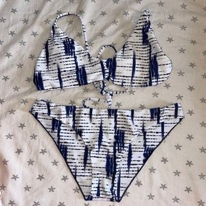 Blue and White Bikini